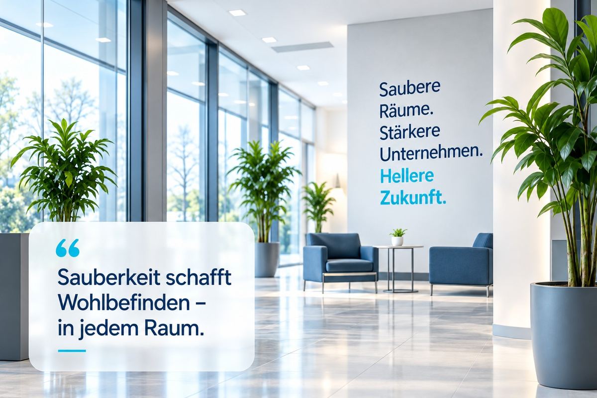 Empfangsbereich mit Pflanzen und Sitzgelegenheiten bei Liebra Clean